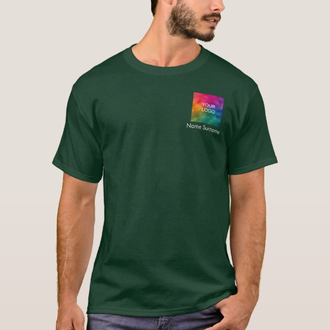 Angestellte Ihr Logo hier Deep Forest Green Men's T-Shirt (Vorderseite)