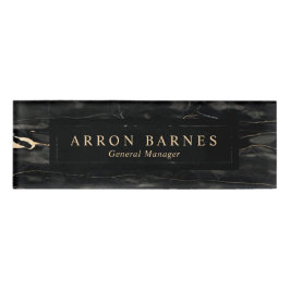 Angestellte von Schwarzen Gold-Marmor Namenschild
