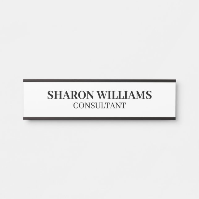 Angestellter beruflicher Schwarz-Weiß-Name Türschild (Vorderseite )