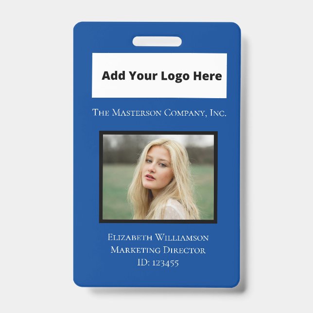 Angestellter des Blue White Foto Logos Ausweis (Vorderseite)