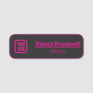Angestellter für Schwarz-Button-Logos in Magnetic Namensschild