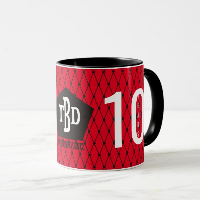 Angestelltmeilensteinjahrestag 10 Jahre Geschenk Tasse (VorderseiteRechts)