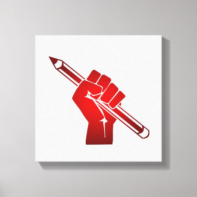 Angestiftete Faust mit einem Stift Leinwanddruck (Vorderseite)
