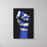 Angestiftete Faust mit griechischer Flagge