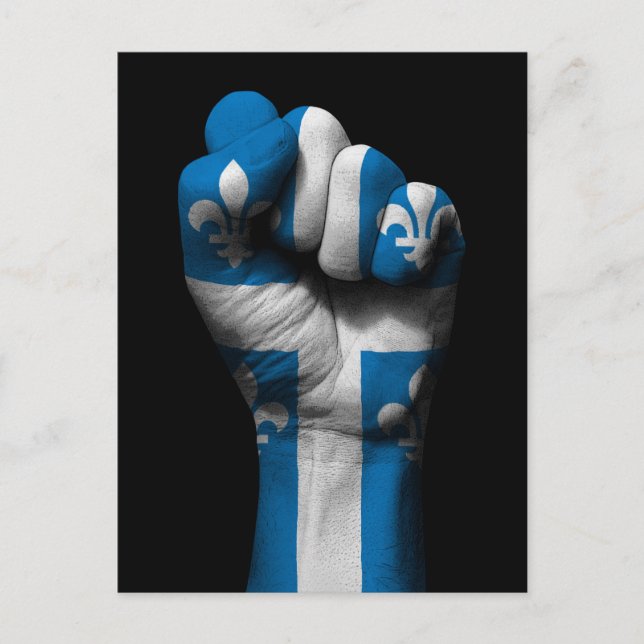 Angestiftete Faust mit Quebec-Flagge Postkarte (Vorderseite)