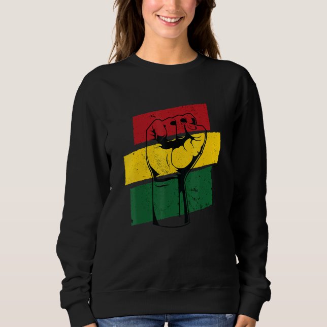 Angestifteter schwarzer Power Afrika Blm 1 Sweatshirt (Vorderseite)