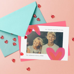 Angestrichene kühle Herzen Valentine Holiday Foto Feiertagskarte