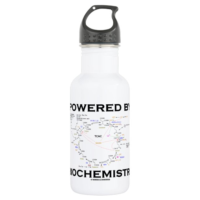 Angetrieben durch Biochemie (Krebs Zyklus) Edelstahlflasche (Vorderseite)