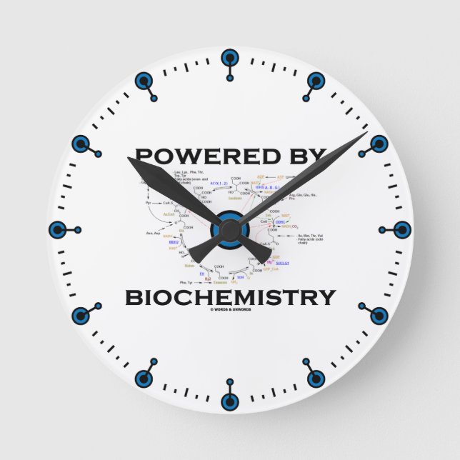 Angetrieben durch Biochemie (Krebs Zyklus) Runde Wanduhr (Vorderseite)
