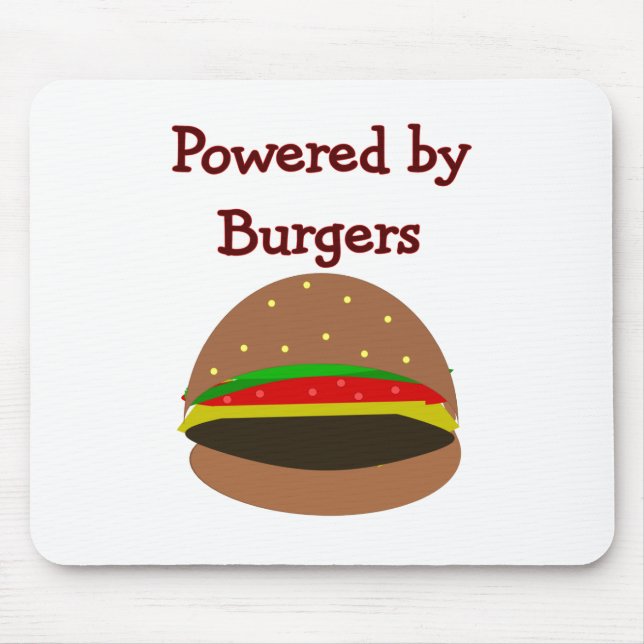 "Angetrieben durch Burger"--lustige Mousepad (Vorne)