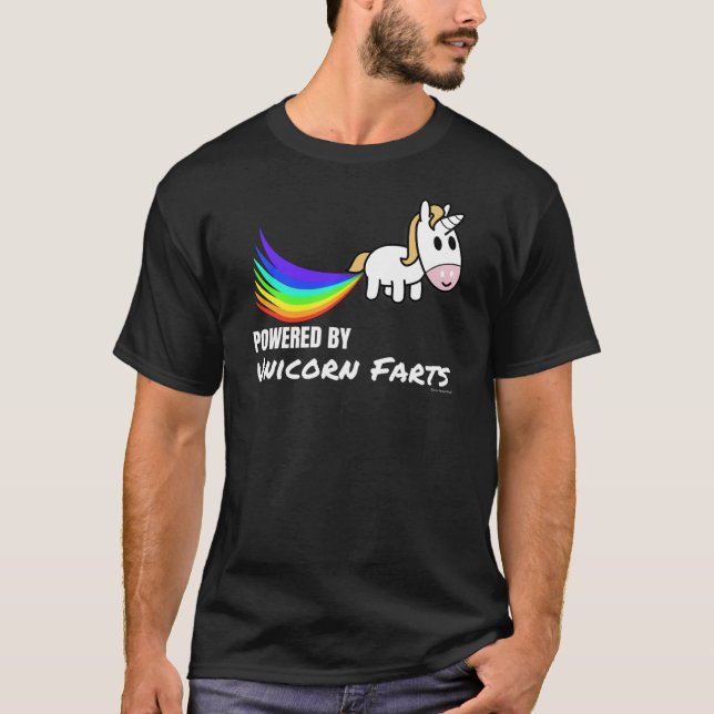 Angetrieben durch Einhorn Furzen vervollkommnen T-Shirt (Vorderseite)