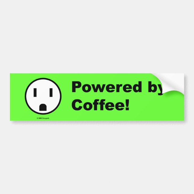 Angetrieben durch Kaffee - Autoaufkleber (Vorne)