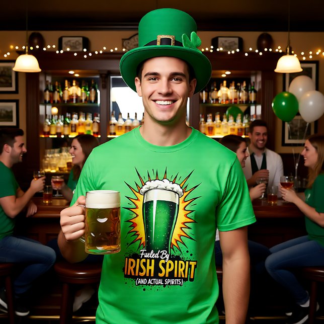 Angetrieben vom irischen Geist T-Shirt (Fueled by Irish Spirit T-Shirt, print front and back)