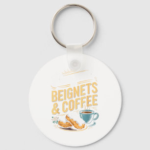 Angetrieben von Beignets und Kaffee Lustige New Or Schlüsselanhänger