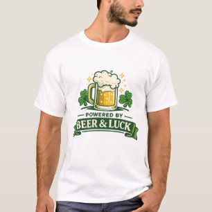 Angetrieben von Bier und Glück Lustiger St. Patric T-Shirt