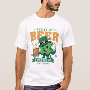 Angetrieben von Bier und Schabernack (Sankt Patric T-Shirt
