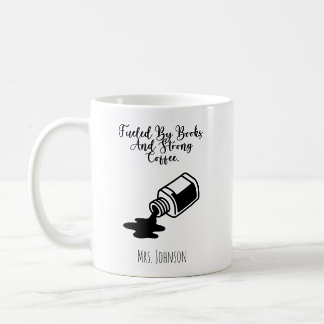 Angetrieben von Büchern und starkem Kaffee Leserle Kaffeetasse (Links)