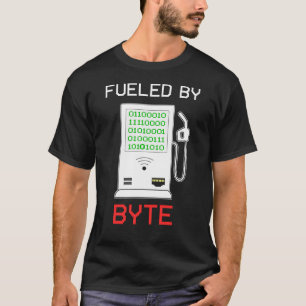 Angetrieben von Byte Computer Nerd Geek T-Shirt