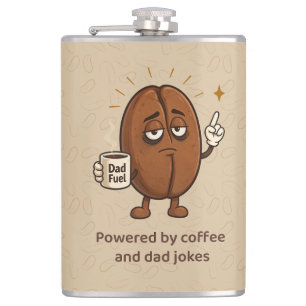 Angetrieben von Coffee Cute Coffee Bean Vatertag Flachmann