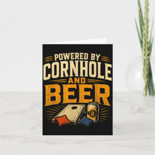 Angetrieben von Cornhole und Bier lustiger Tailgat Karte