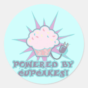Angetrieben von Cupcakes Runder Aufkleber