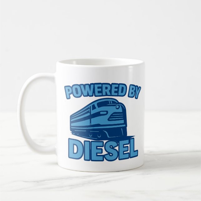 Angetrieben von Diesel-Retro-Zug-Design Kaffeetasse (Links)