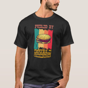 Angetrieben Von Double Cheeseburger Retro Vintage T-Shirt