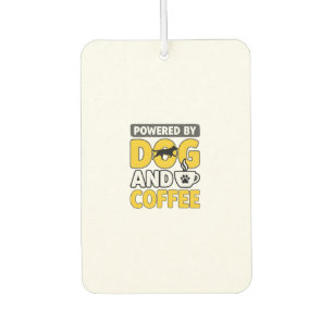Angetrieben von Hund und Kaffee Vintage-Shirt-Desi Autolufterfrischer