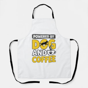 Angetrieben von Hund und Kaffee Vintage-Shirt-Desi Schürze