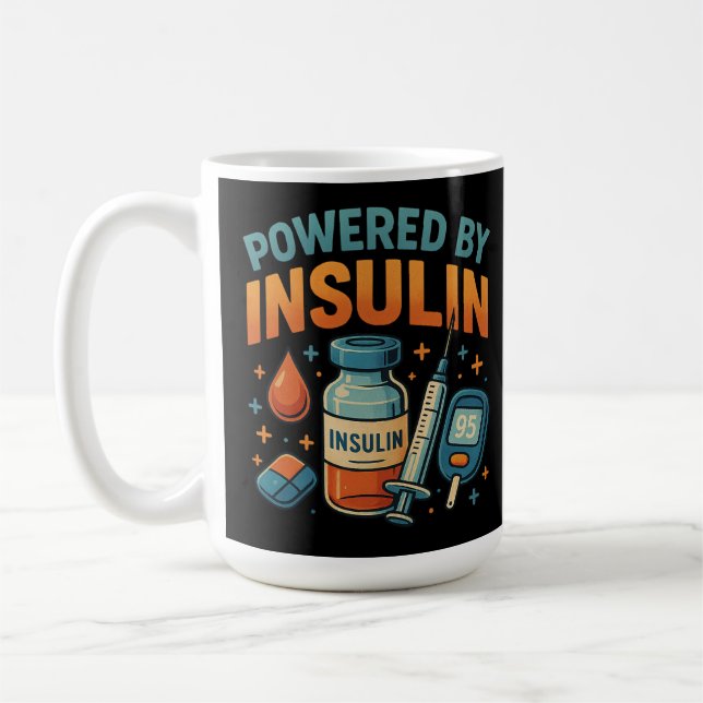 Angetrieben von Insulin Diabetes Awareness Funny Z Kaffeetasse (Links)