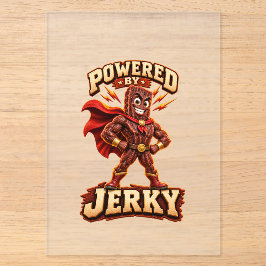 Angetrieben von Jerky Superhero Acryleinladungen