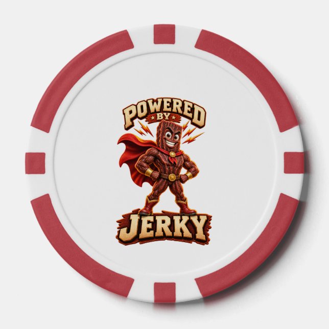 Angetrieben von Jerky Superhero Pokerchips (Vorderseite)