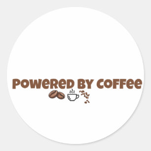 Angetrieben von Kaffee Cute Coffee Classic  Runder Aufkleber