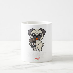 Angetrieben von Kaffee & Mopsen Süßer Mops-Hund Kaffeetasse