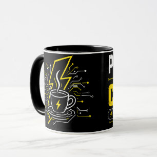 Angetrieben von Kaffee Personalisierter Elektriker Tasse