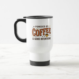 Angetrieben von Kaffee Retro 70er-Typografie Reisebecher