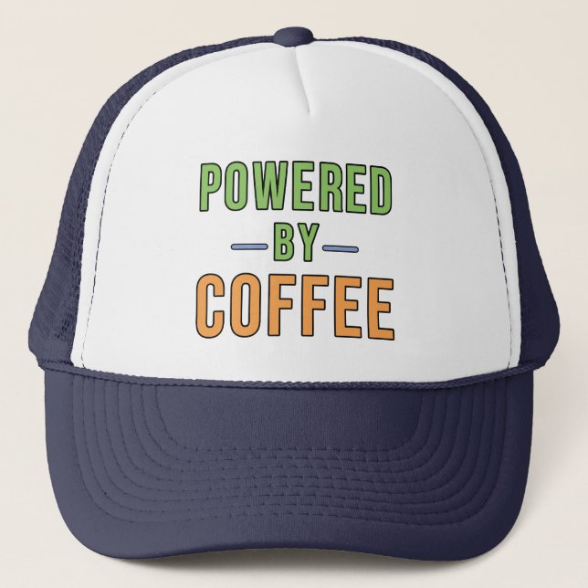 Angetrieben von Kaffee Truckerkappe (Vorderseite)