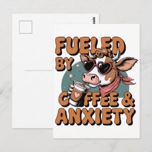 Angetrieben von Kaffee und Angst – Lustiger Kaffee Postkarte