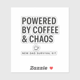 Angetrieben von Kaffee und Chaos - Das Überlebensk Aufkleber