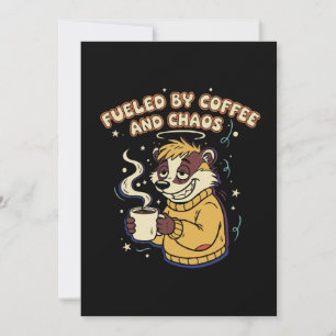 Angetrieben Von Kaffee Und Chaos Lustig Retro Dach Dankeskarte