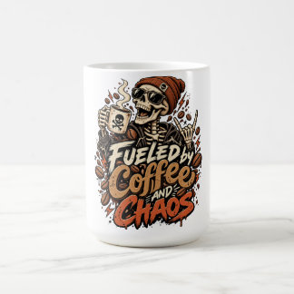 Angetrieben von Kaffee und Chaos Skelett-Kaffeetas Kaffeetasse