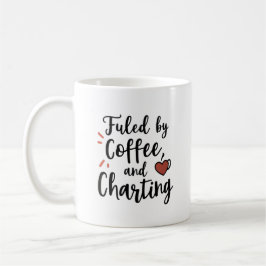 Angetrieben von Kaffee und Charting – Script Style Kaffeetasse