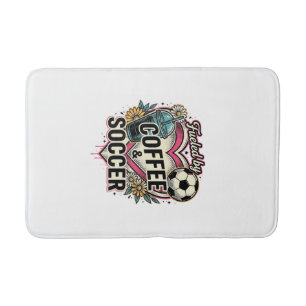 Angetrieben von Kaffee und Fußball Vintage-Shirt-D Badematte