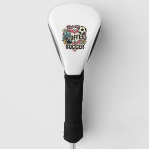 Angetrieben von Kaffee und Fußball Vintage-Shirt-D Golf Headcover