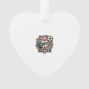 Angetrieben von Kaffee und Fußball Vintage-Shirt-D Ornament