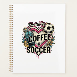 Angetrieben von Kaffee und Fußball Vintage-Shirt-D Planer