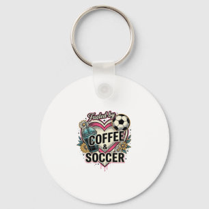 Angetrieben von Kaffee und Fußball Vintage-Shirt-D Schlüsselanhänger