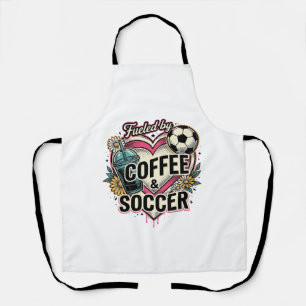Angetrieben von Kaffee und Fußball Vintage-Shirt-D Schürze
