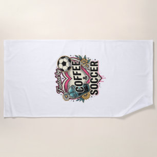 Angetrieben von Kaffee und Fußball Vintage-Shirt-D Strandtuch