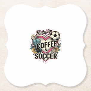Angetrieben von Kaffee und Fußball Vintage-Shirt-D Untersetzer